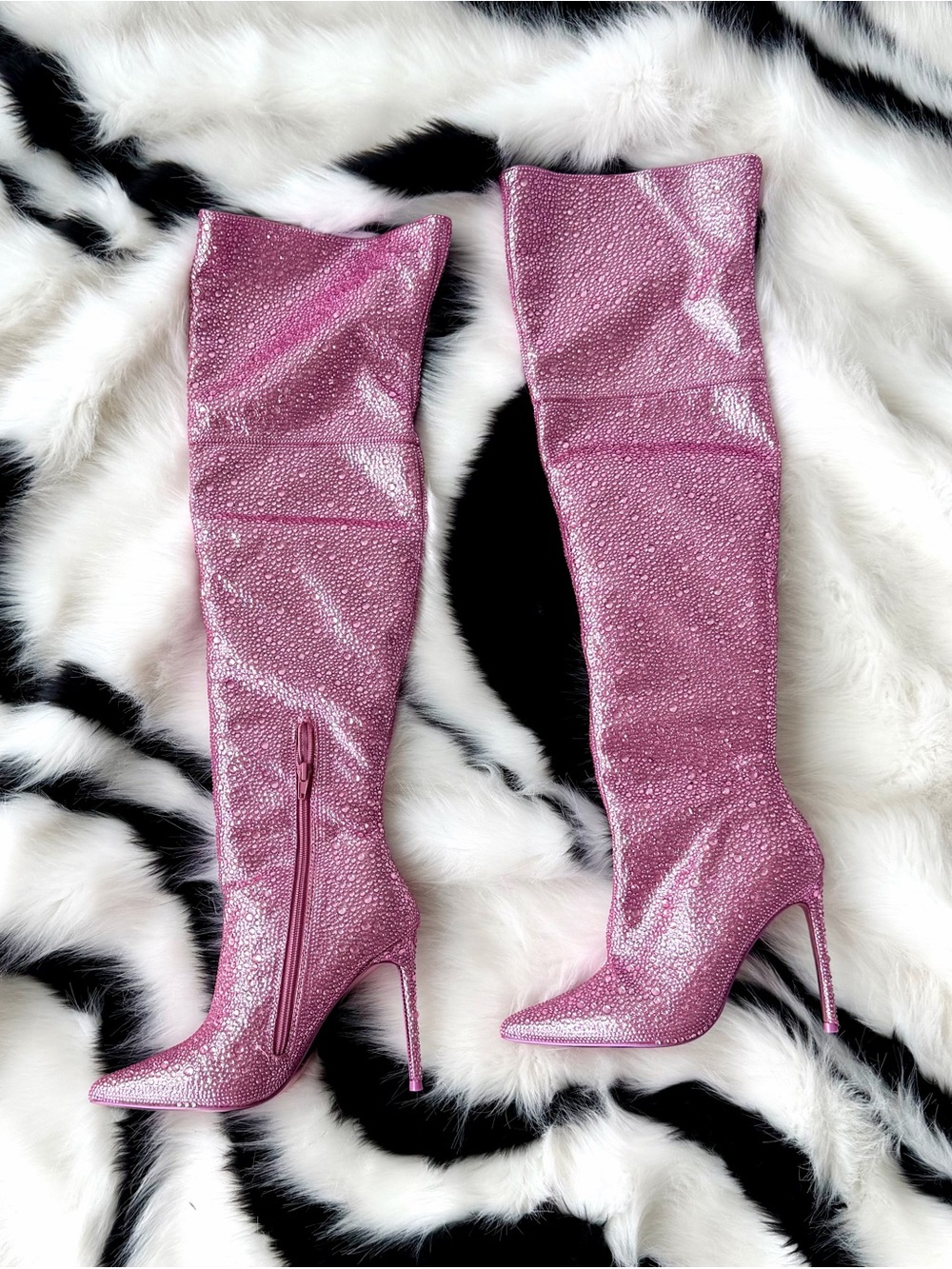 Steve Madden Pink Crystal Over the Knee Gorgeous Boots never worn just tried, 8 - Picture 3 of 9